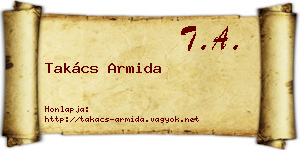 Takács Armida névjegykártya